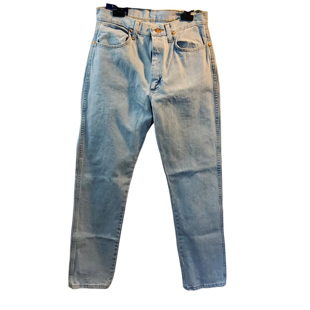 Wrangler Mens 5-Pocket Design  Natural Rise Cowboy Cut Jeans Light Blue Denim